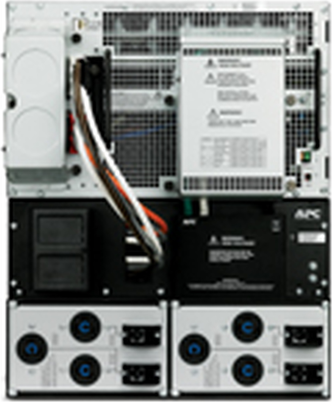 APC Smart-UPS RT 20kVA, 208V, LCD, rackmount, 12U, 4x NEMA L6-20R & 2x NEMA L6-30R outlets Back View