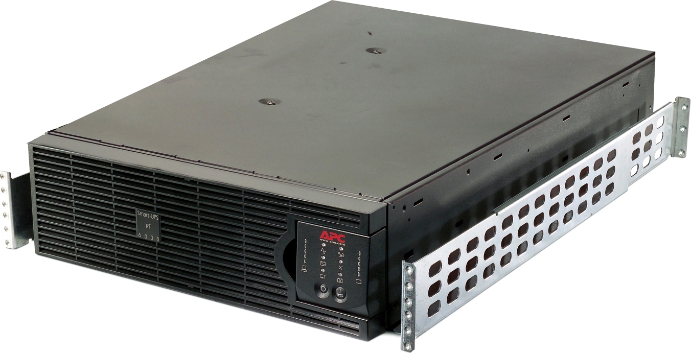 APC Smart-UPS RT 6kVA, 208V, Rack, 3U, 4x 5-20R, 1x L6-30R, 1x L14-30R NEMA outlets, with 208/240 (Split-Phase) to 120 Front View