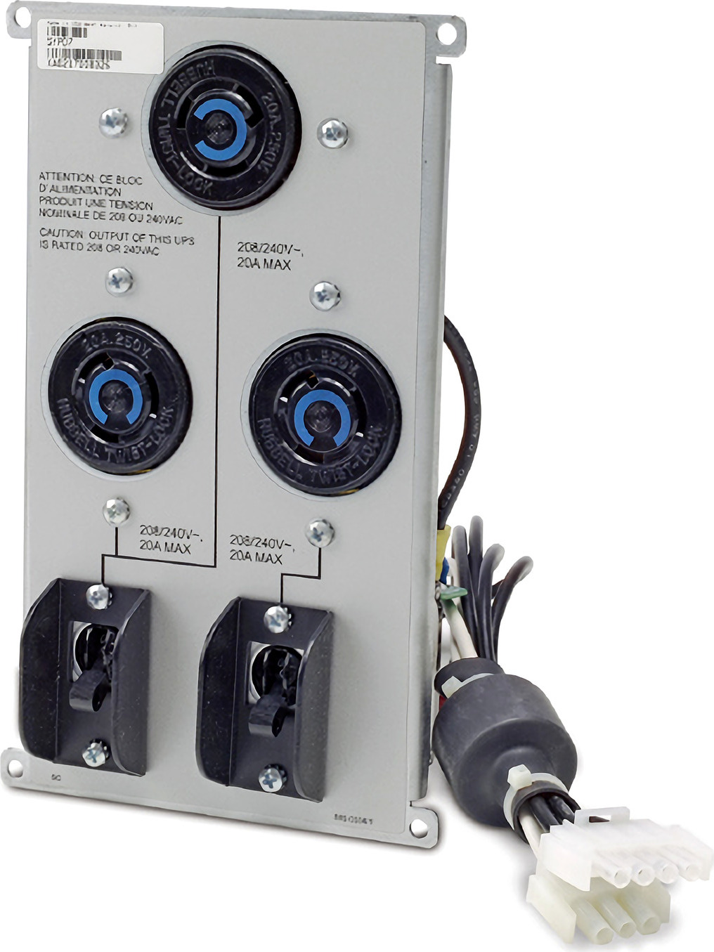 APC Symmetra RM and LX 208V/240V Backplate kit with (3) L6-20R Hardware Detail