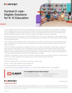 Fortinet E-Rate-Eligible Solutions for K-12 Education Flyer