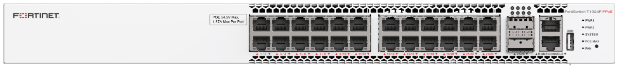 FortiSwitch T1024E-FPOE Front