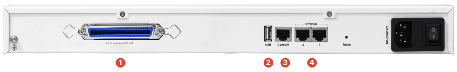 FortiVoice Gateway GO16 Rear View
