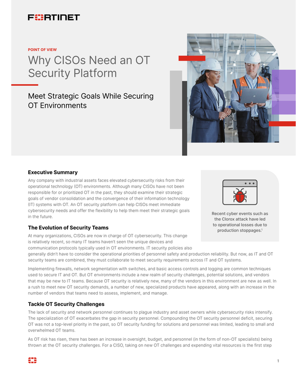 Why CISOs Need an OT Security Platform cover
