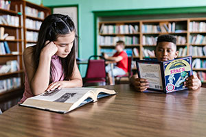 children reading image