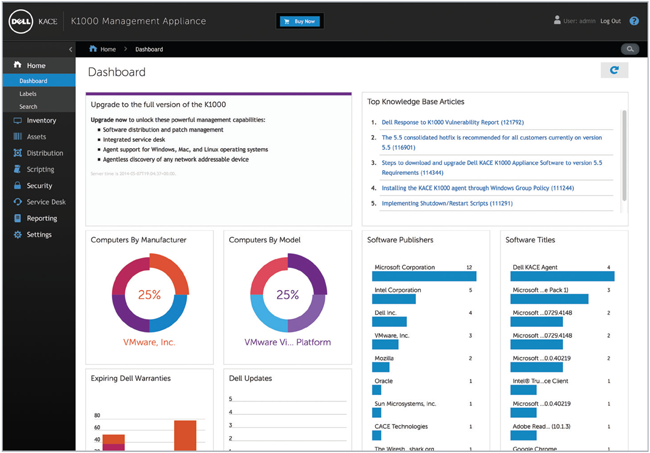 The intuitive tabbed Web-based console empowers IT administrators of all levels, from junior to advanced.