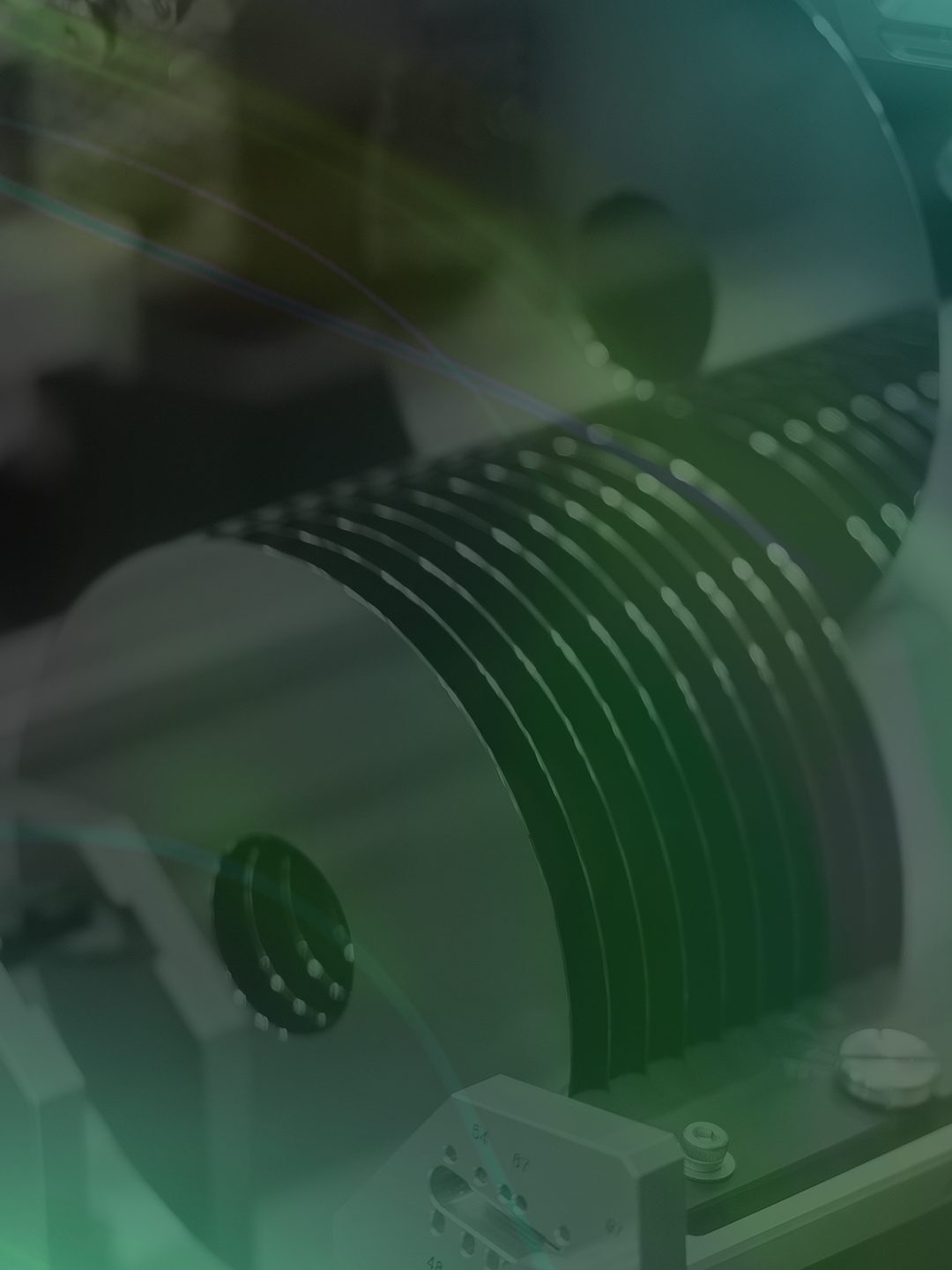 Cutaway view of Seagate Exos hard drive platters illustrating 3TB-per-platter areal density