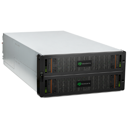 Seagate Exos FUSE AP5U84 storage server front view with perforated bezel and status indicators