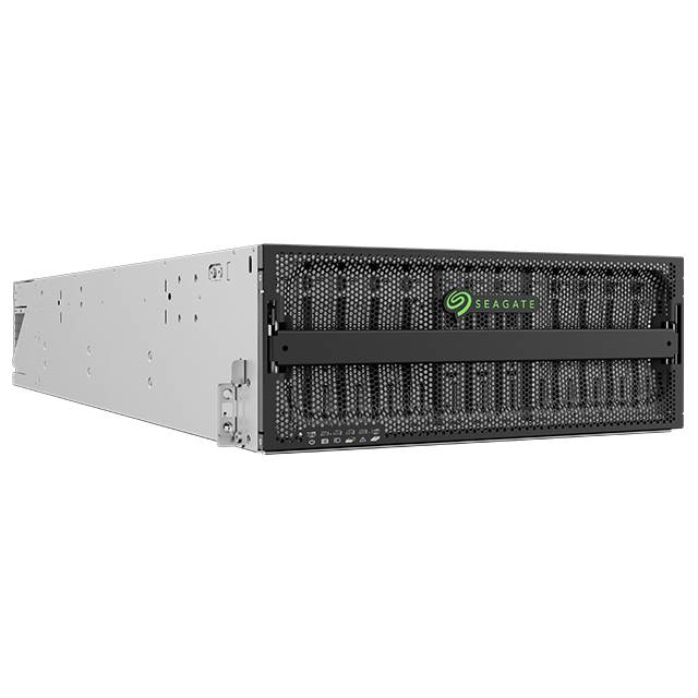 Seagate Exos SCALE DC4U100 configuration view showing SAS-4 I/O modules and expansion connectors
