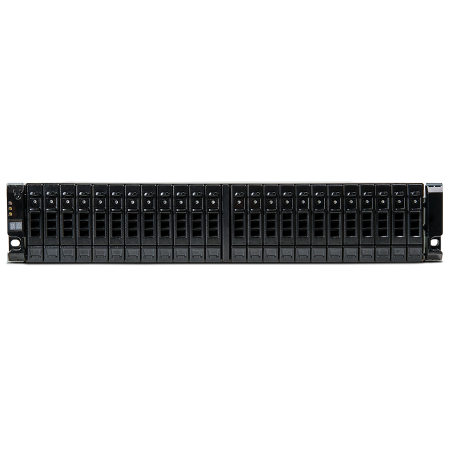 Seagate Exos PROTECT EP2U24 chassis three-quarter view showing the drive plane