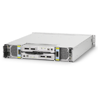Rear view of the Seagate Exos PROTECT EP2U24 showing dual controllers and SFP28 host ports