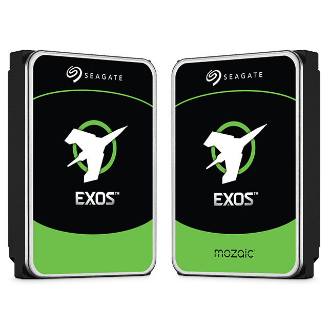 The Seagate Exos data storage systems portfolio &mdash; 2U, 4U and 5U rackmount enclosures shown together