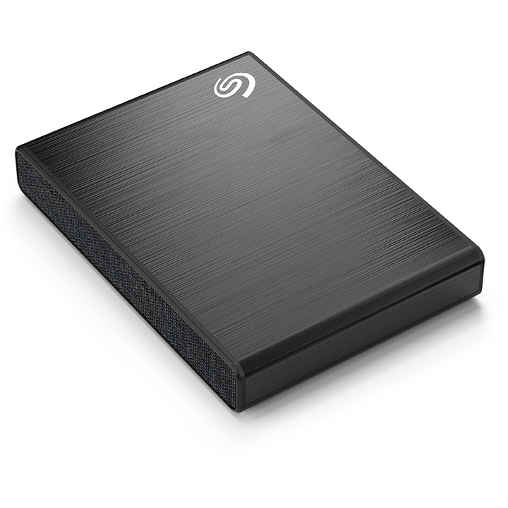 Seagate One Touch SSD viewed from the right showing the USB-C port