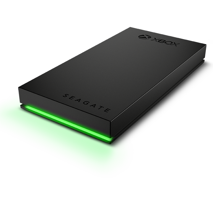 Seagate Game Drive for Xbox SSD with green accent lighting