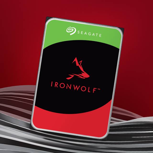 A photo of the Seagate IronWolf NAS hard drive