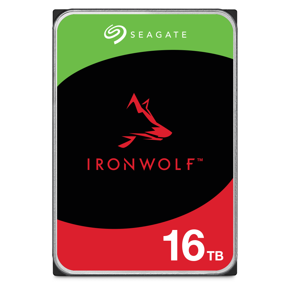 Seagate IronWolf NAS hard drive, front view