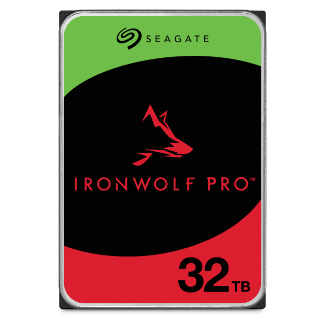 Seagate IronWolf Pro 32TB NAS hard drive, front view