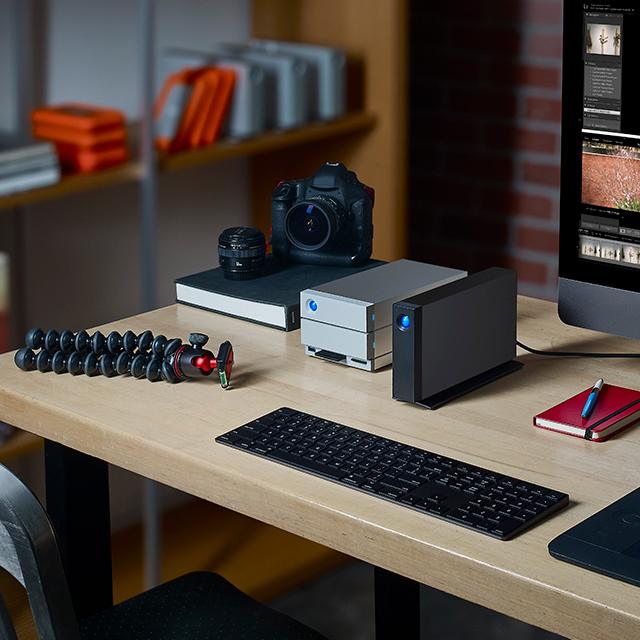 LaCie d2 Professional in a studio environment beside a workstation