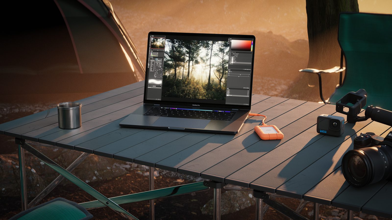 LaCie Rugged Mini SSD detail view showing its compact size