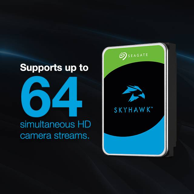 Seagate SkyHawk drive with a multi-camera security system supporting 64 HD streams