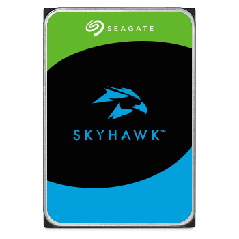 Seagate SkyHawk video hard drive, front view showing the surveillance label