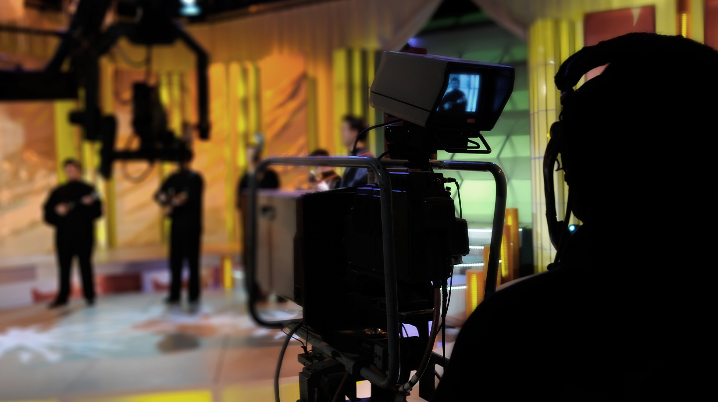 Post-production editing suite with multiple reference monitors