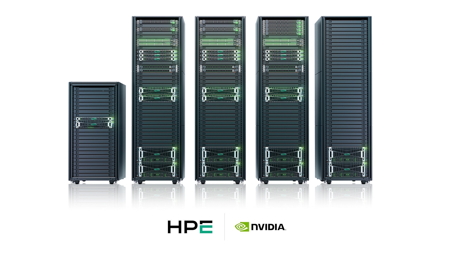 HPE Private Cloud AI hardware family with NVIDIA accelerated compute racks for large language models