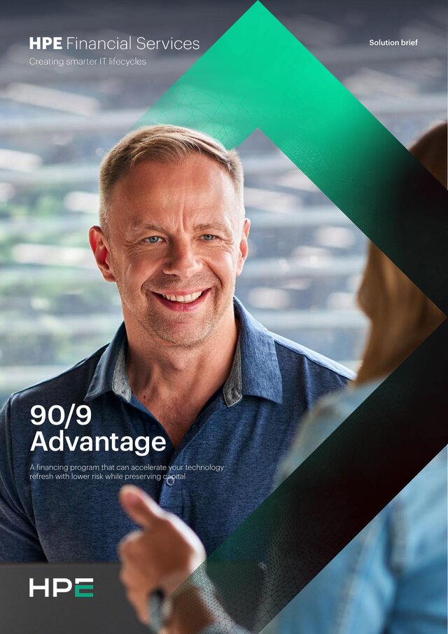 Cover of The HPE 90/9 Advantage financing program