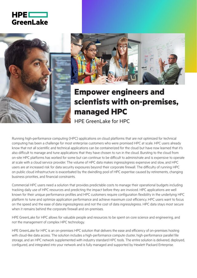 Cover of Empower engineers and scientists with on-premises HPC as a service