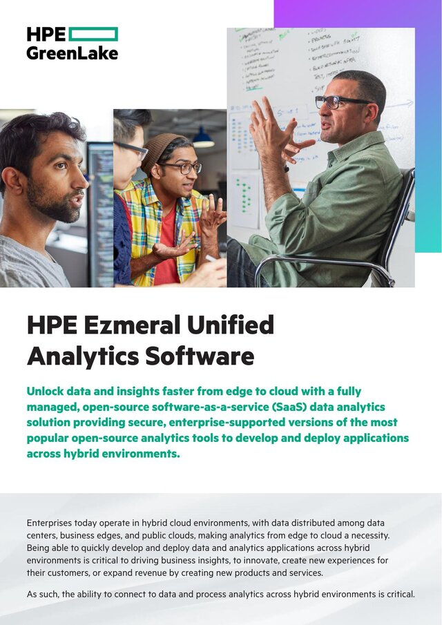 Cover of HPE Ezmeral Unified Analytics Software