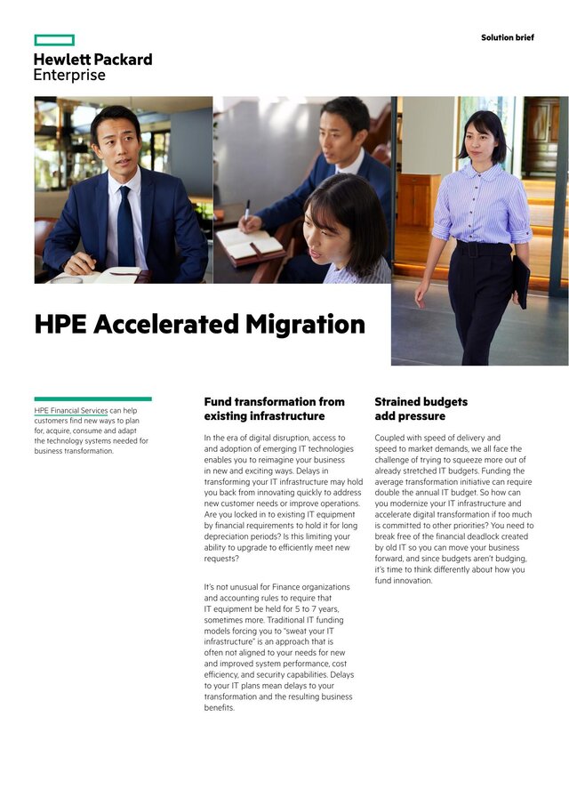 Cover of HPE Accelerated Migration Service