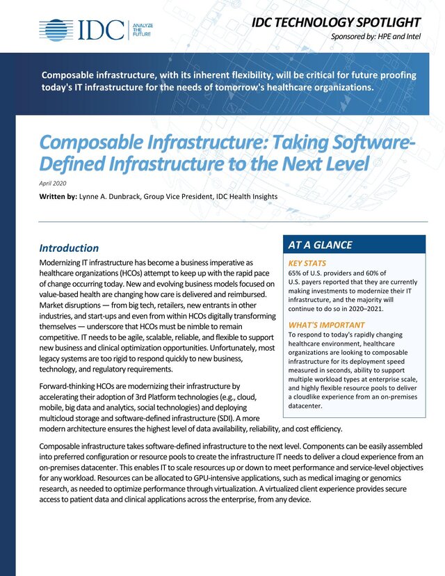 Cover of Composable Infrastructure: Taking Software-Defined Infrastructure to the Next Level