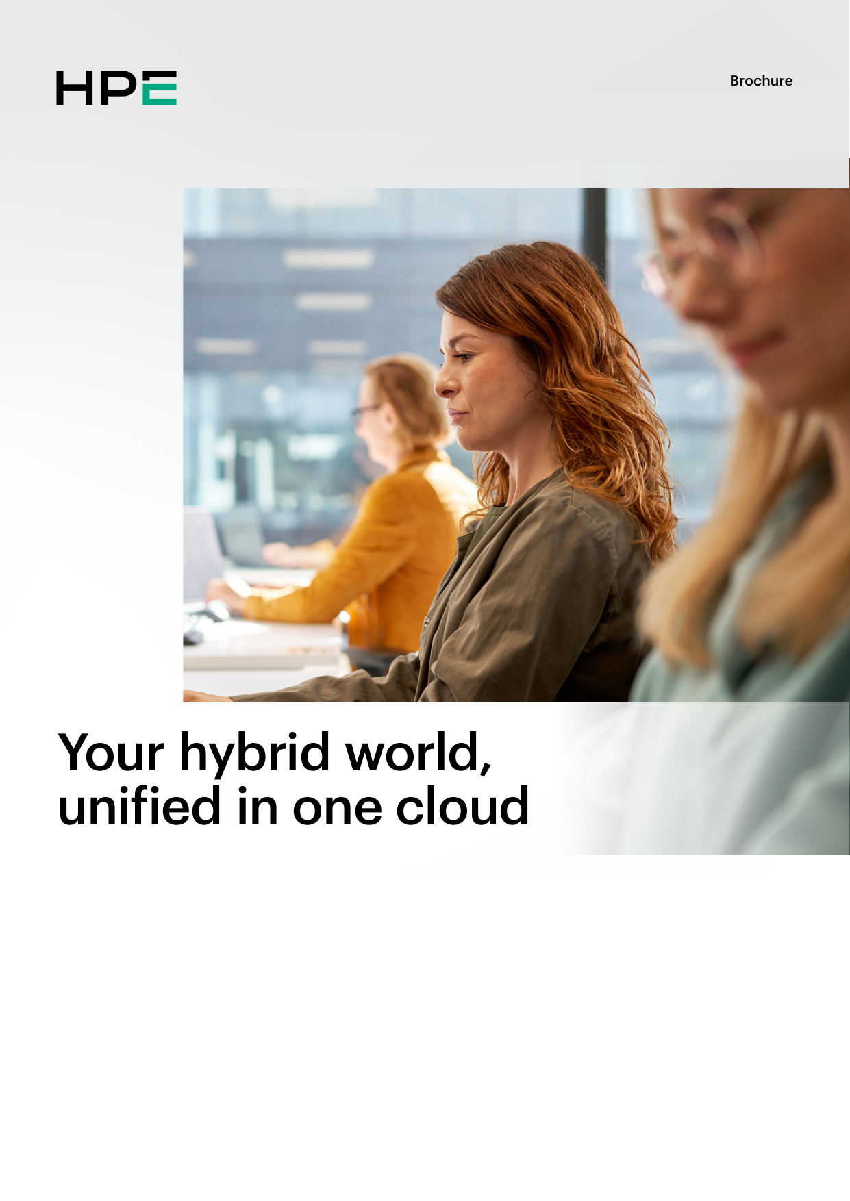 Your hybrid world, unified in one cloud — HPE GreenLake brochure cover