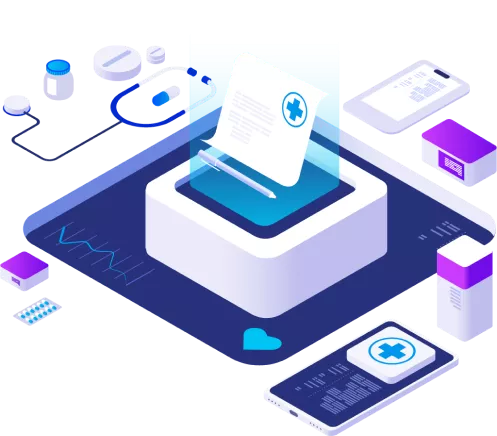 Healthcare cybersecurity illustration
