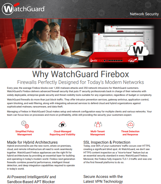 WatchGuard Firebox Network Security Brochure cover