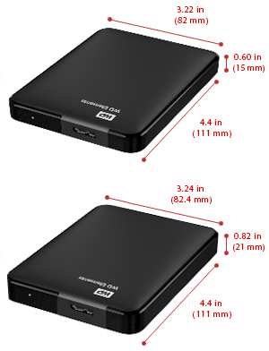 WD Elements Portable Size