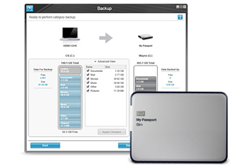 Visual interface shows backup progress