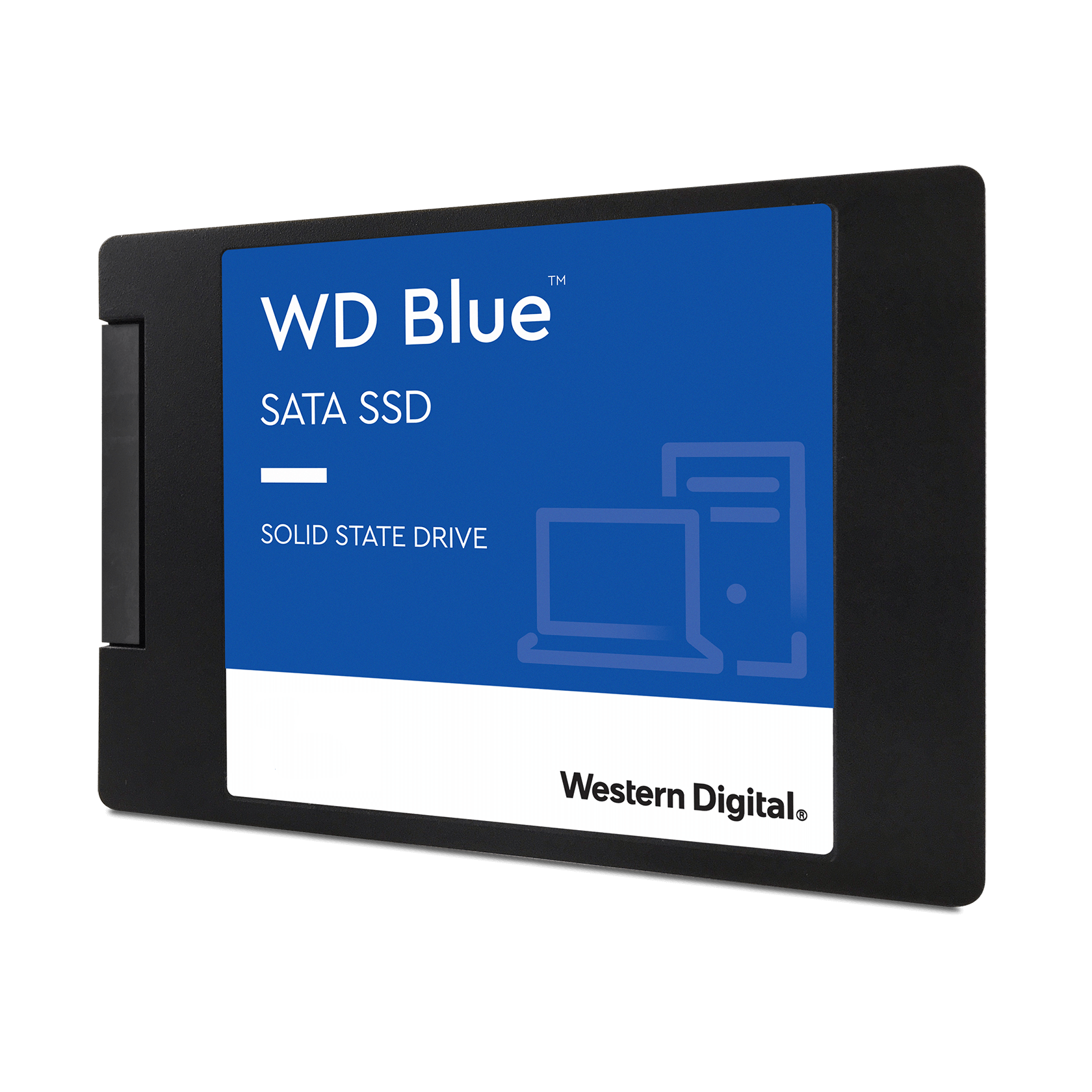WD Blue SATA SSD 2.5”/7mm cased Left