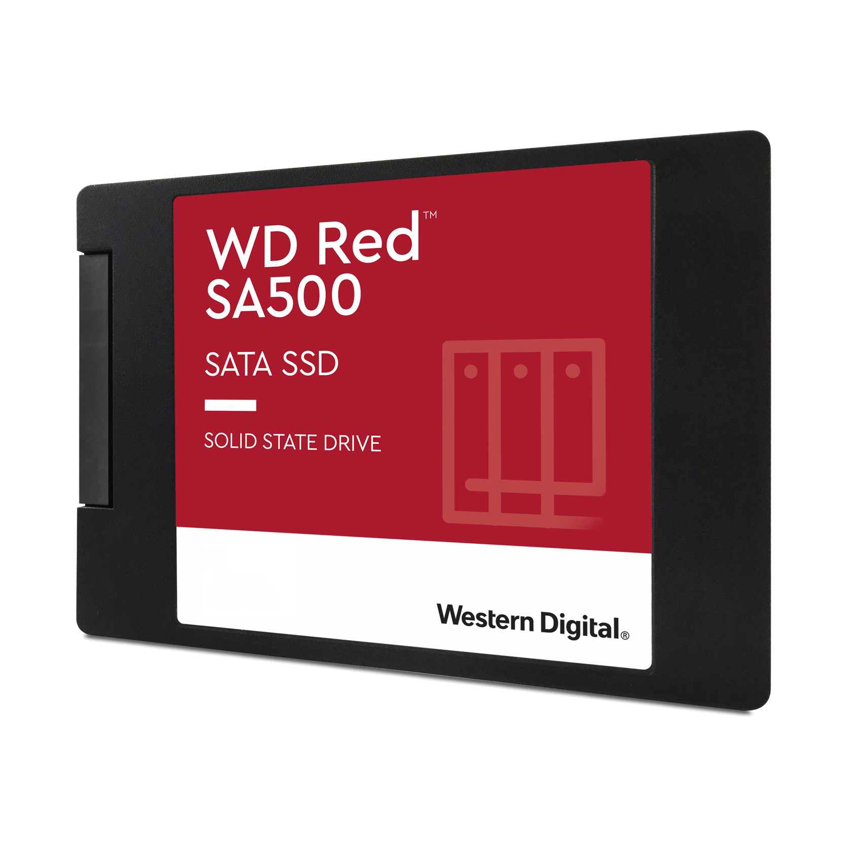 WD Red SA500 NAS SATA SSD 2.5”/7mm cased Left