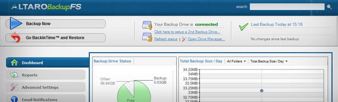 Altaro Backup FS Screenshot
