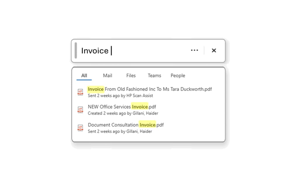 HP AI enabling searchable PDF and document files