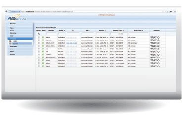 Inventory list shows all devices and status at-a-glance