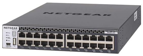 NETGEAR M4300-24XF全ポート10G L3スイッチ Netgear M4300 Stackable Managed Switch with 48x10G including