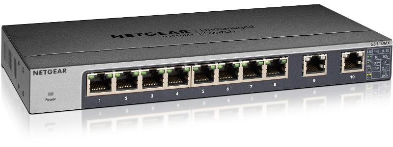 NETGEAR GS110MX 8ポートスイッチ Gigabit with 10-Gigabit/Multi-Gigabit - GS110MX