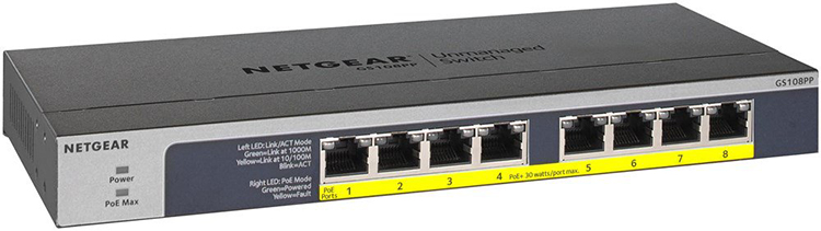 NETGEAR 8ポートGigabit Ethernet PoE+GS108PP NETGEAR GS108PP ProSafe 8-Port PoE/PoE+ Gigabit Ethernet