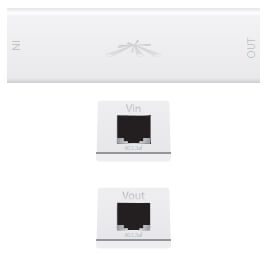 Instant 802.3af Adapter, Indoor Version Top and Side Views