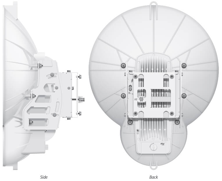 Ubiquiti airFiber 24HD Side and Back View