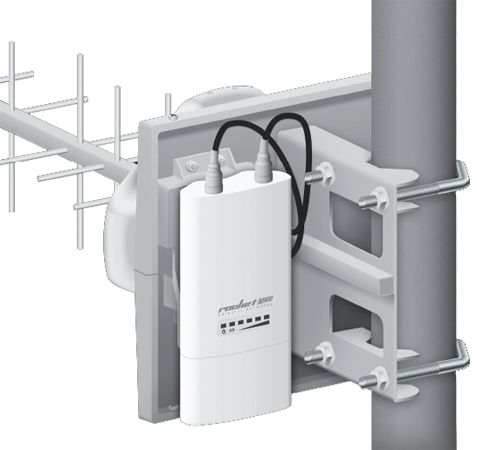 YAGI antenna hang on pole with Rocket M900