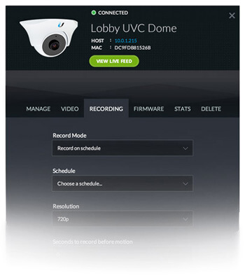 UniFi Camera UIExample