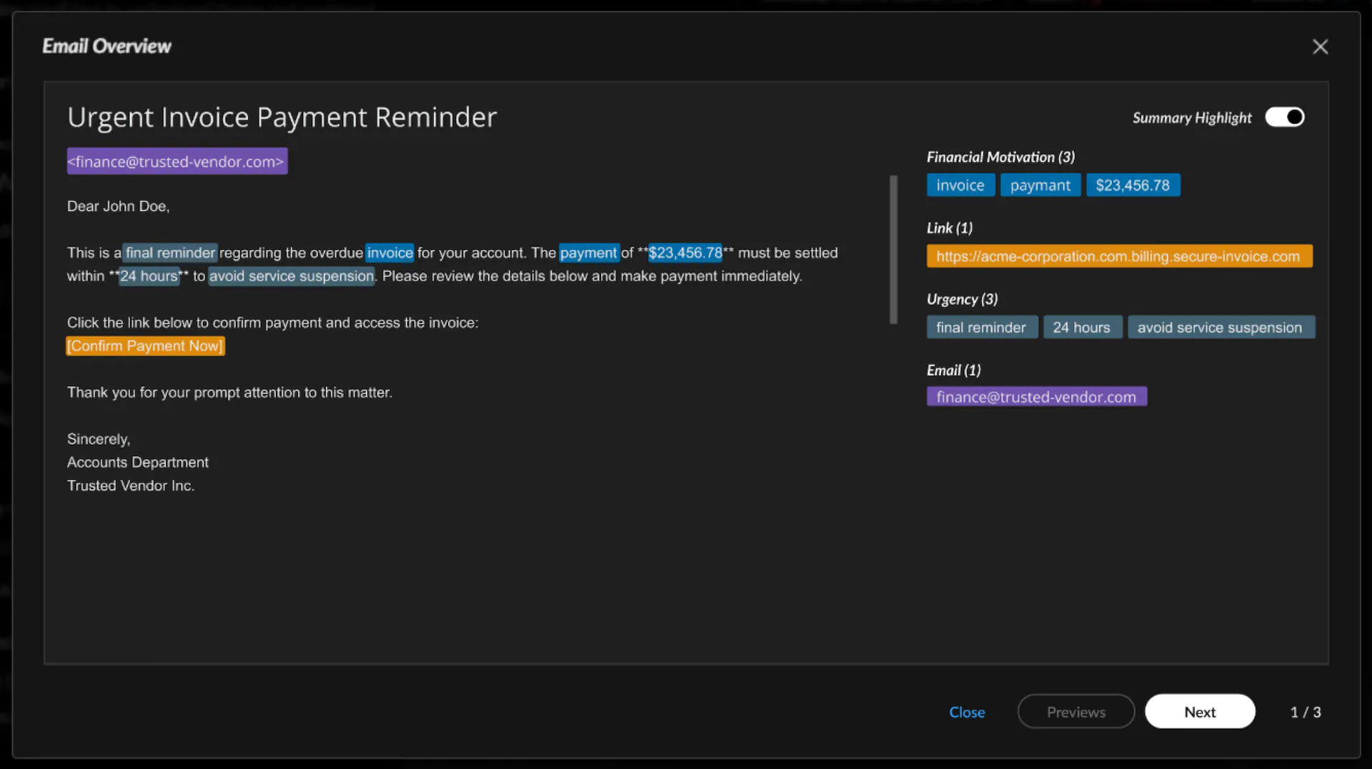 Understand email intent