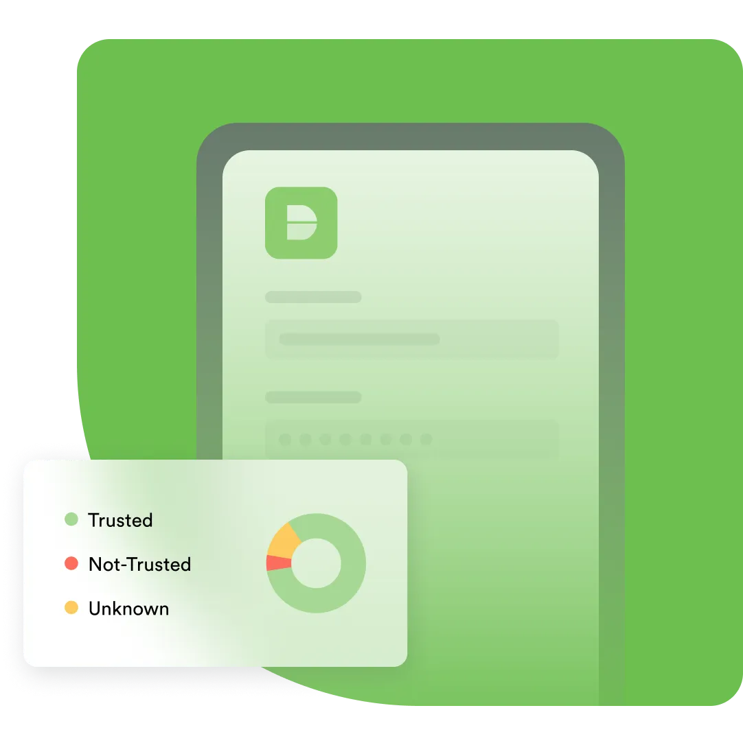 Duo application showing trusted, not-trusted and unknown devices with Cisco Duo Device Trust to keep workforces secure.